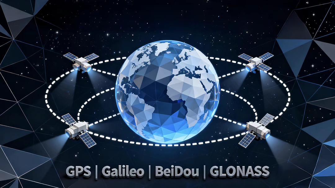 Multi-constellation GNSS signals enhancing urban positioning accuracy.